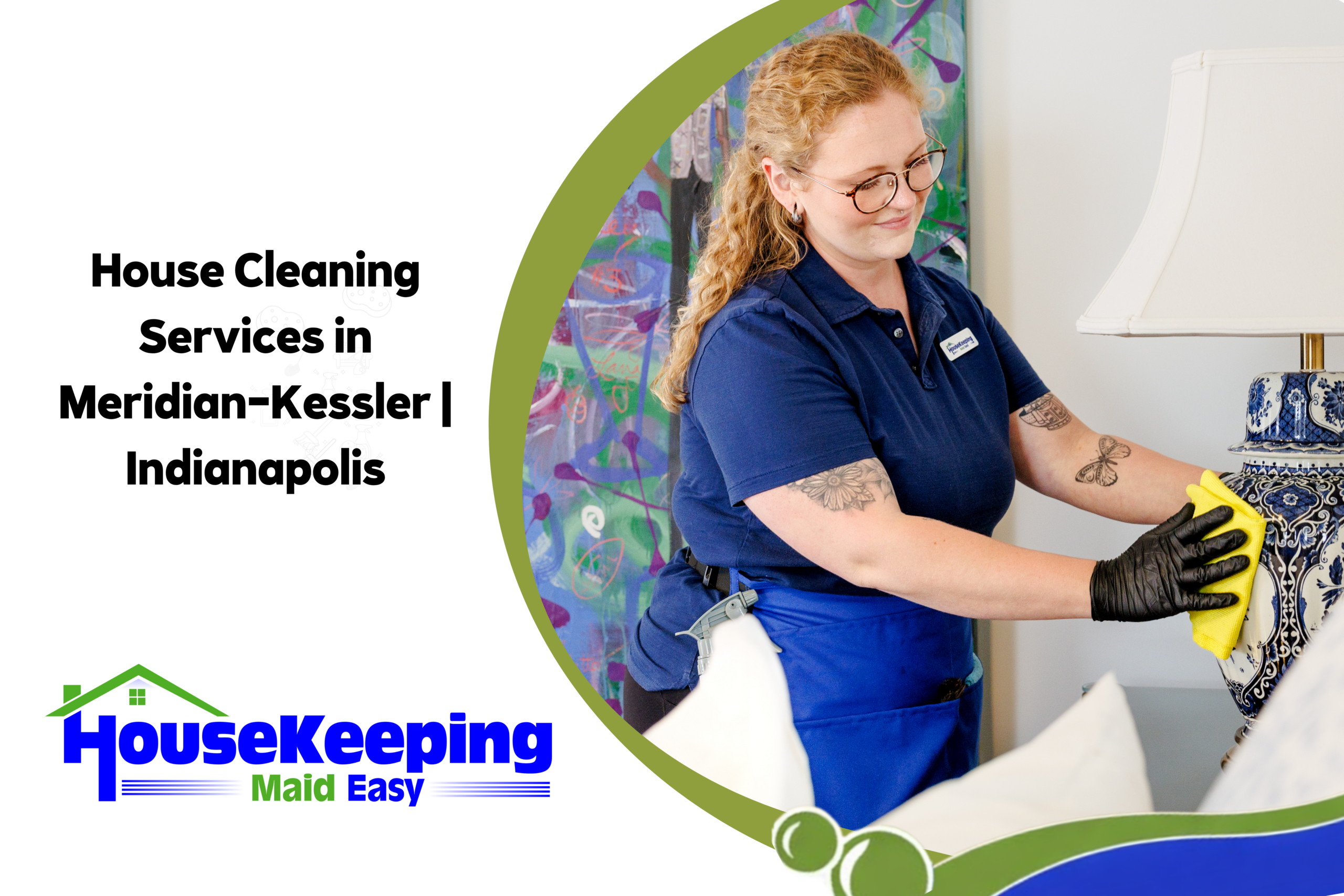 woman cleaning home in meridian kessler neighborhood of Indianapolis