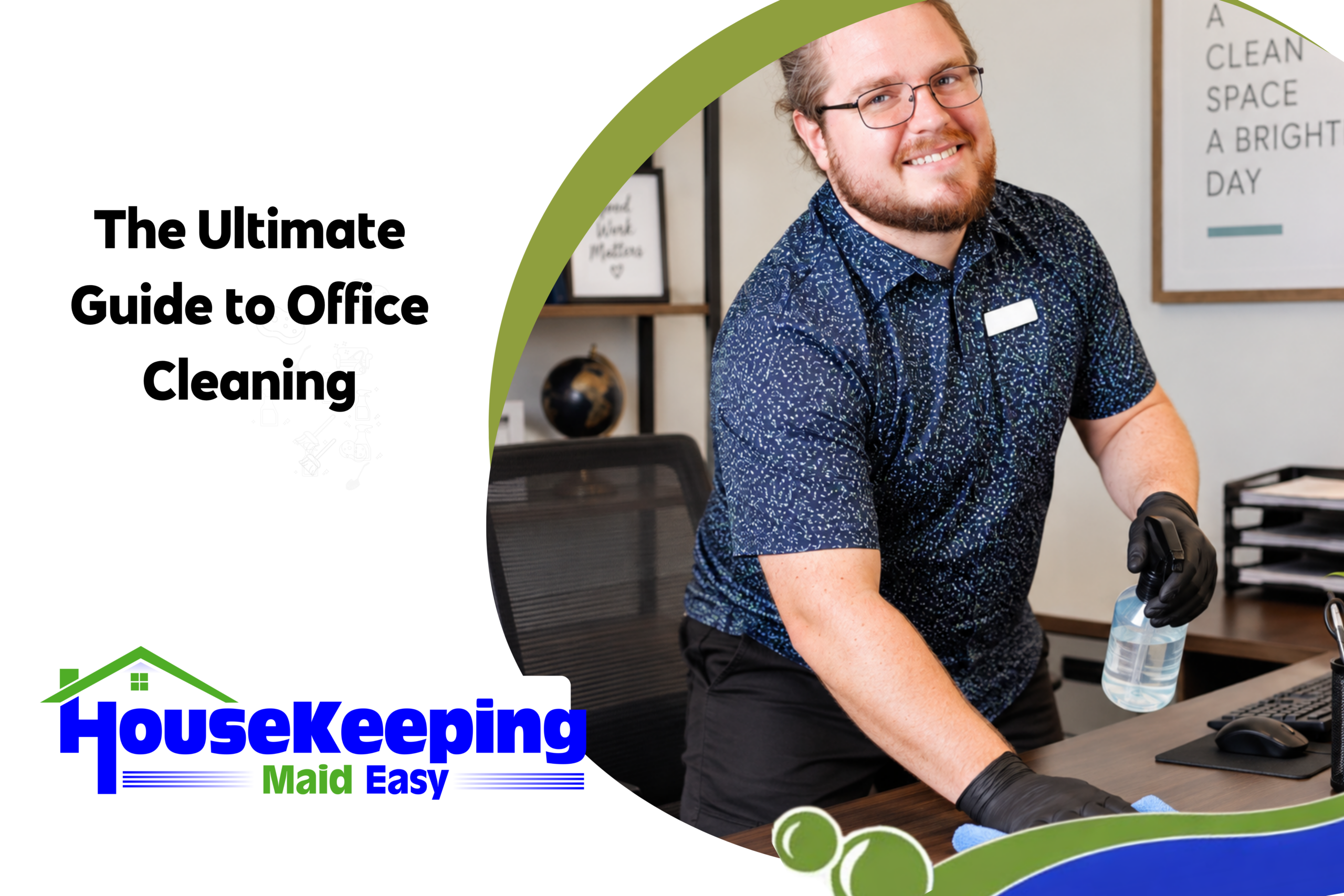 man cleaning desk indianapolis